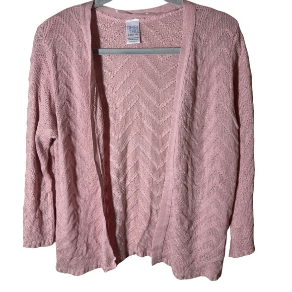 Time and Tru Pink Chevron Knit Cardigan * - Picture 1 of 1